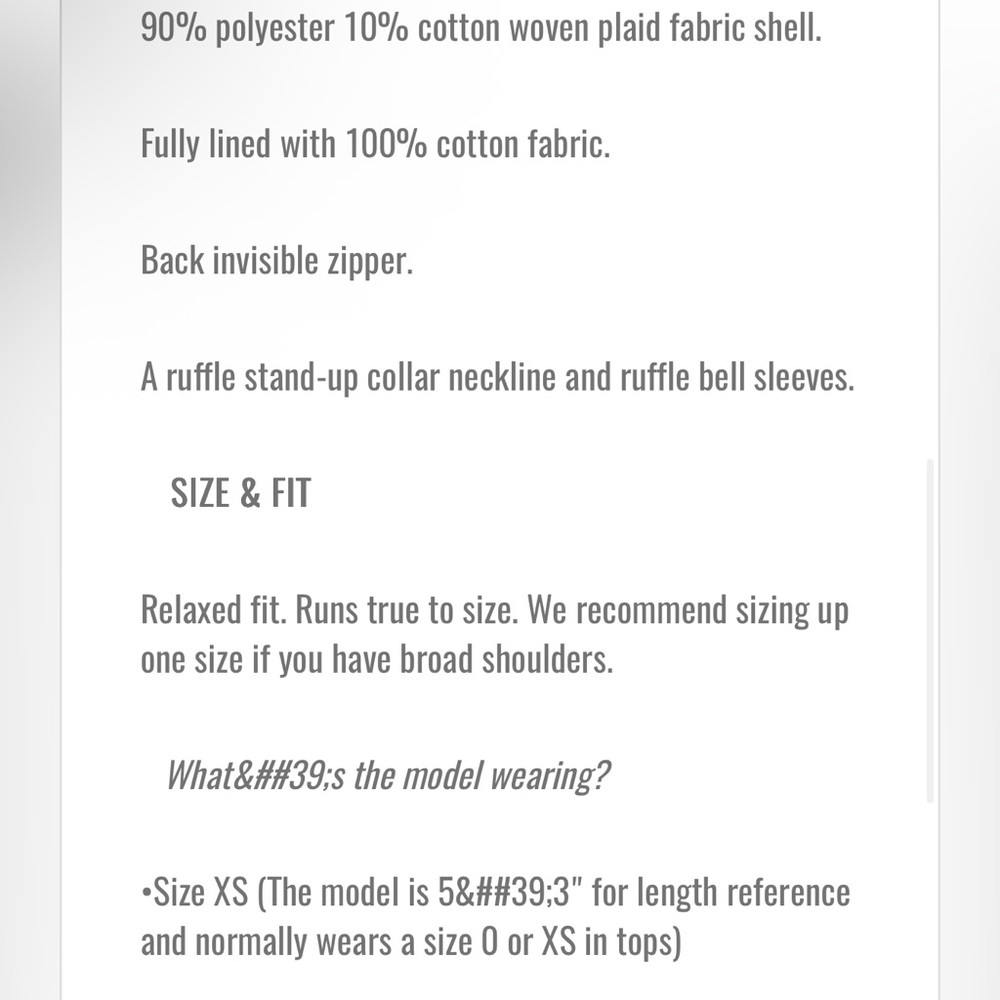 Elizabeth Wilson Designs Katherine Ruffle Blouse Chocolate Gingham Fall 2024 XS - Picture 7 of 8